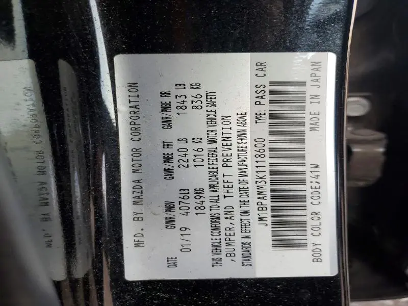 2019 MAZDA 3 PREFERRED  