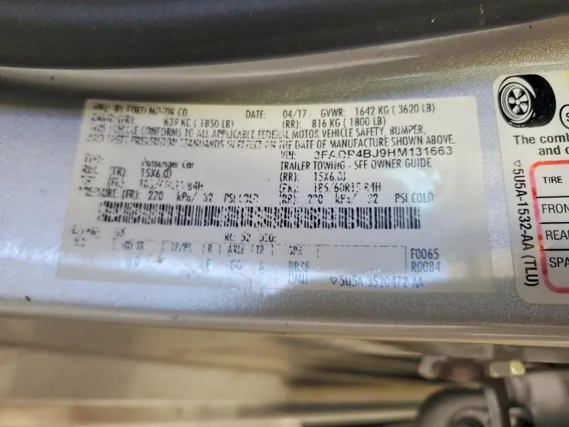 2017 FORD FIESTA SE  
