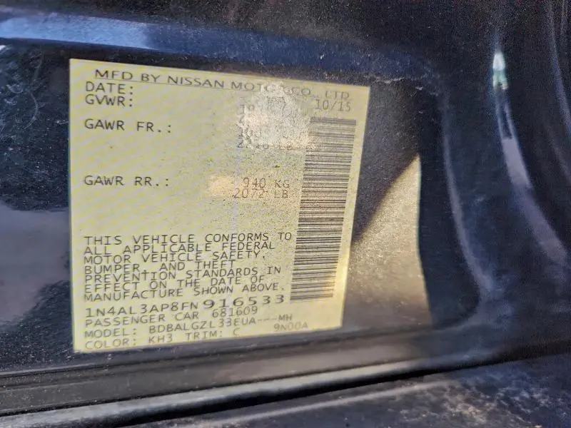 2015 NISSAN ALTIMA 2.5  