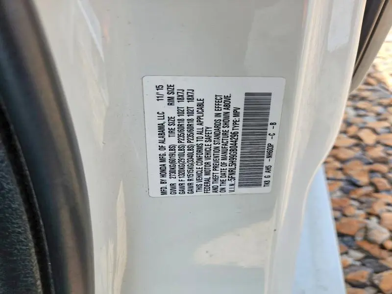 2016 HONDA ODYSSEY TOURING  
