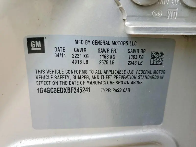 2011 BUICK LACROSSE CXL  