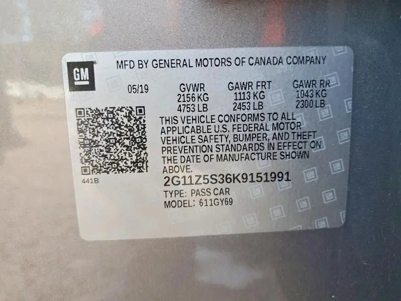 2019 CHEVROLET IMPALA LT  