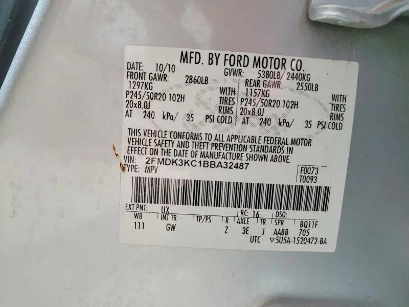 2011 FORD EDGE LIMITED  