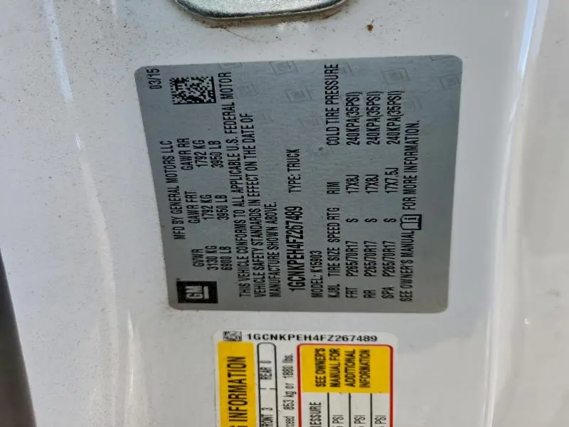 2015 CHEVROLET SILVERADO K1500  