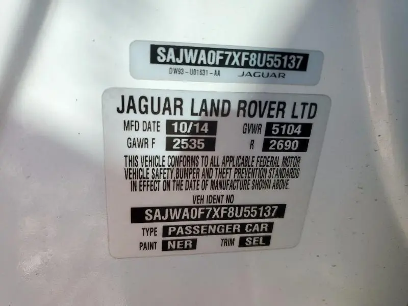 2015 JAGUAR XF 3.0 SPORT  