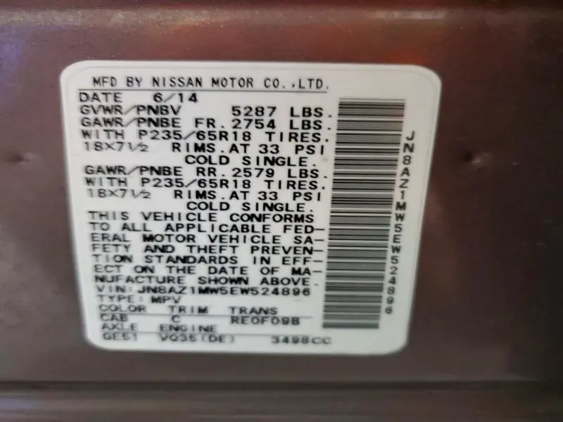 2014 NISSAN MURANO SL  