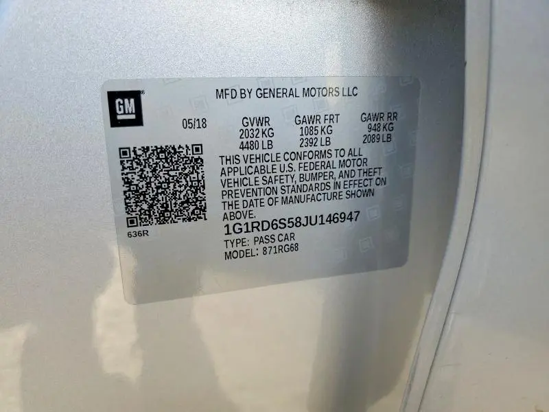 2018 CHEVROLET VOLT PREMIER  