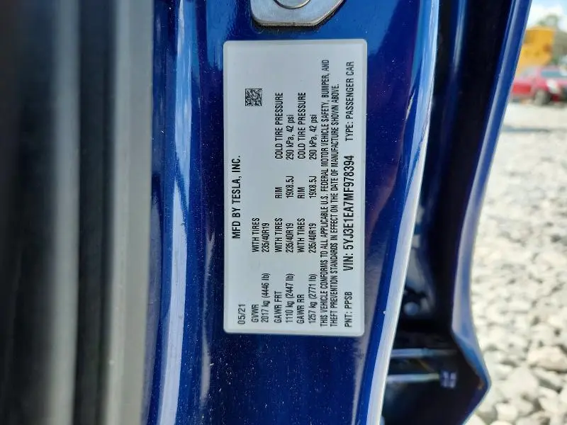 2021 TESLA MODEL 3   