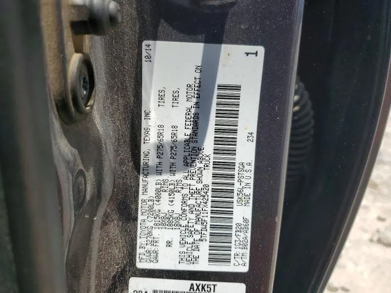 2015 TOYOTA TUNDRA SR5  