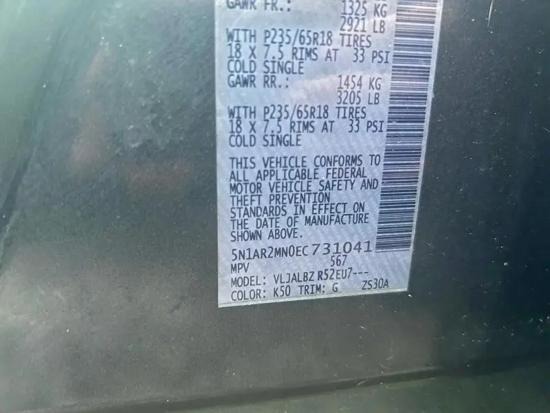 2014 NISSAN PATHFINDER S  