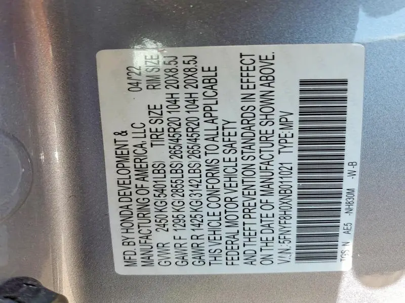 2022 HONDA PASSPORT ELITE  