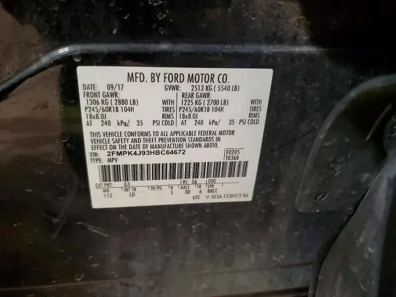 2017 FORD EDGE SEL  