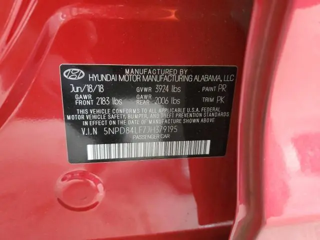 2018 HYUNDAI ELANTRA SEL  