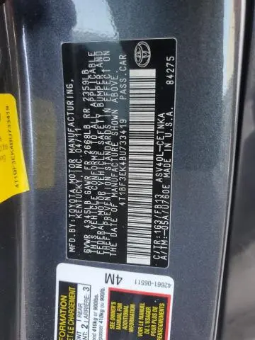 2011 TOYOTA CAMRY BASE  