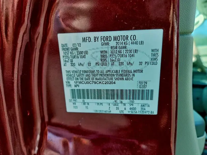 2012 FORD ESCAPE XLS  