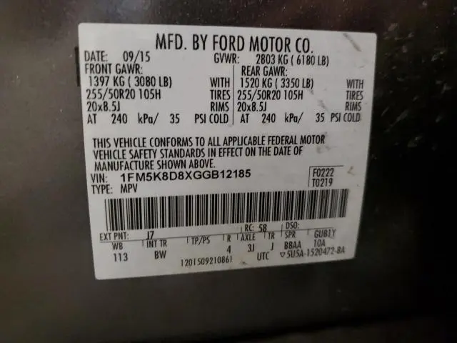 2016 FORD EXPLORER XLT  