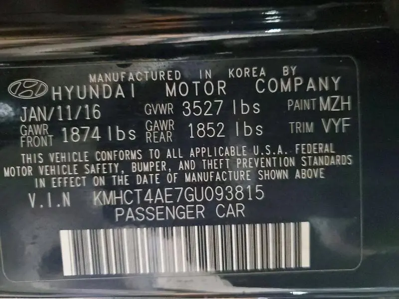 2016 HYUNDAI ACCENT SE  