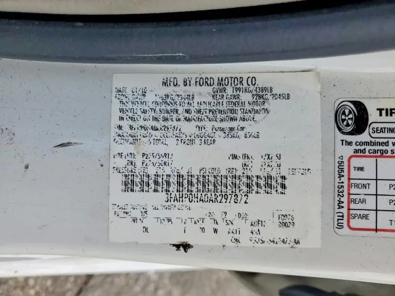2010 FORD FUSION SE  
