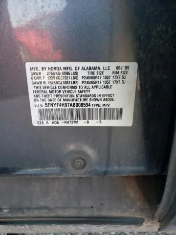 2010 HONDA PILOT TOURING
