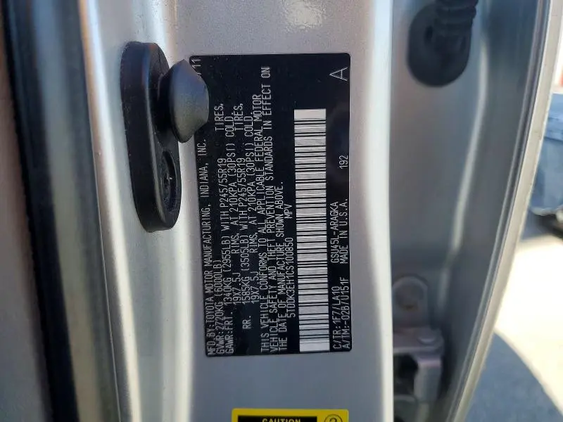 2012 TOYOTA HIGHLANDER   