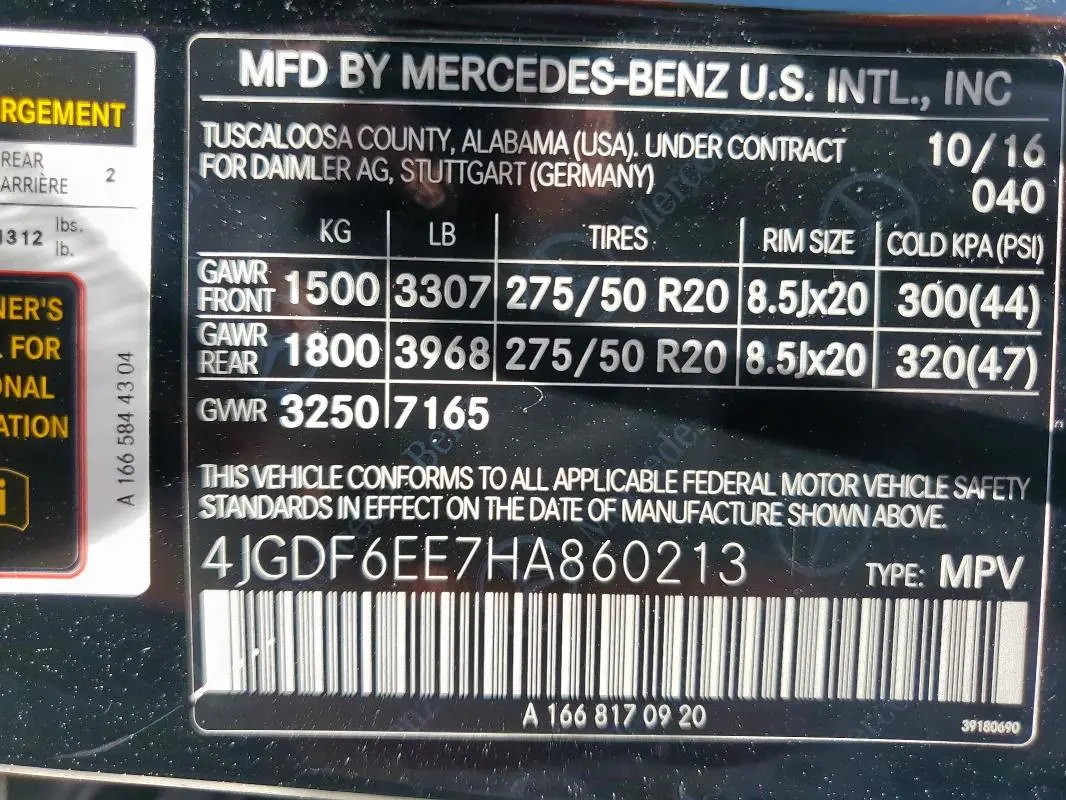 2017 MERCEDES-BENZ GLS 450 4MATIC  