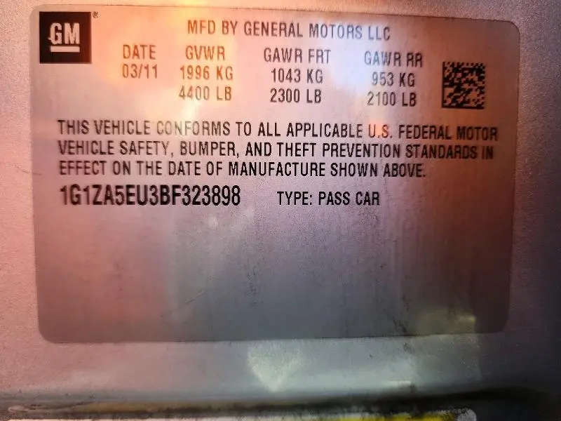 2011 CHEVROLET MALIBU   