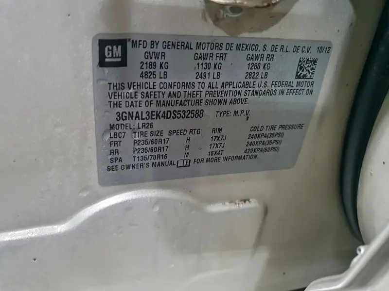 2013 CHEVROLET CAPTIVA LT  