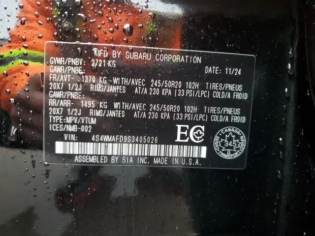 2025 SUBARU ASCENT ONYX EDITION  