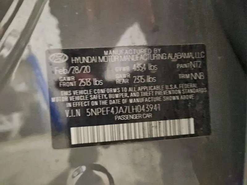 2020 HYUNDAI SONATA SEL  