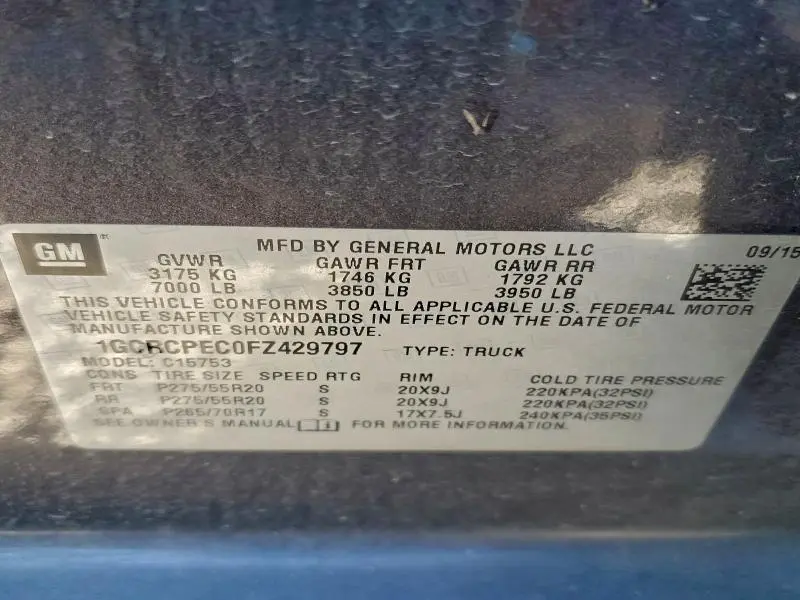 2015 CHEVROLET SILVERADO C1500  