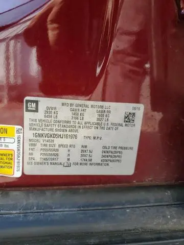 2017 CHEVROLET TRAVERSE LT  