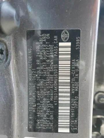 2021 TOYOTA CAMRY SE  