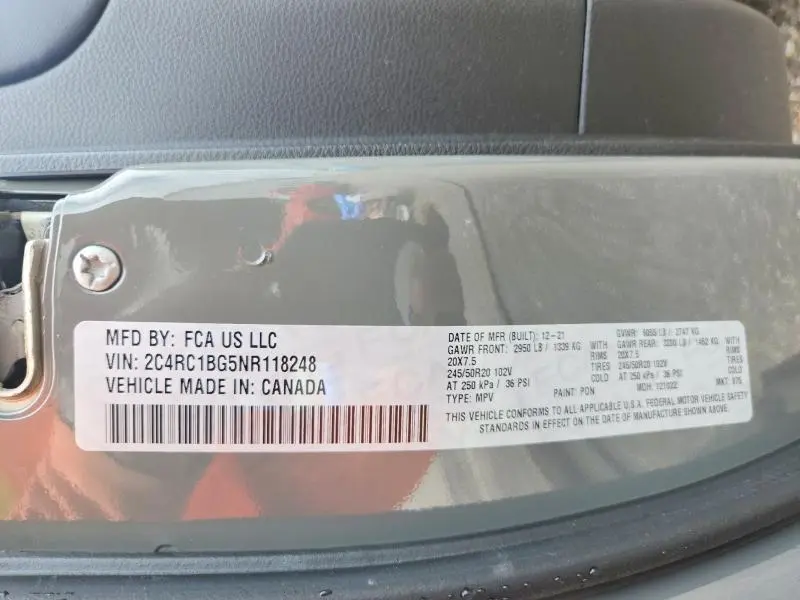 2022 CHRYSLER PACIFICA TOURING L  