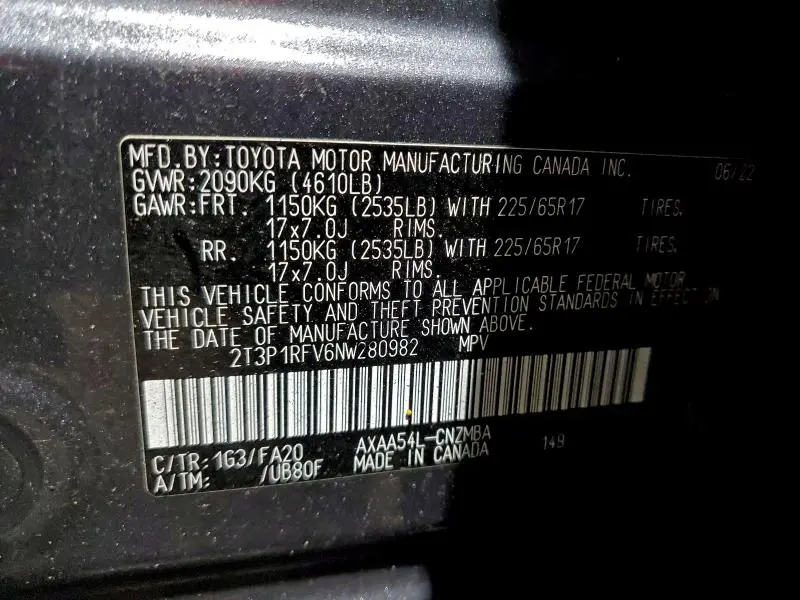 2022 TOYOTA RAV4 XLE  