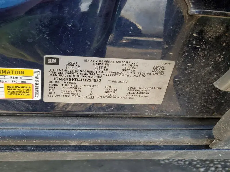 2017 CHEVROLET TRAVERSE LT  