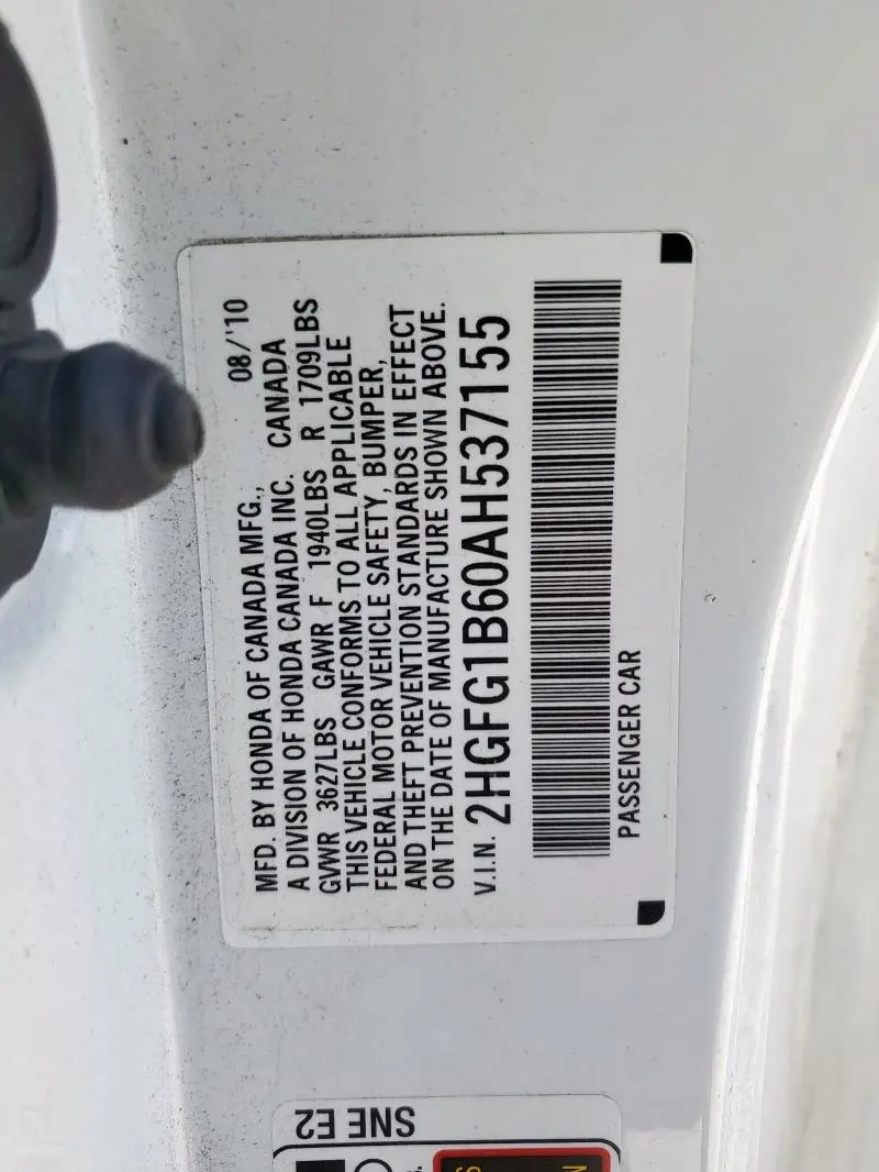 2010 HONDA CIVIC LX  