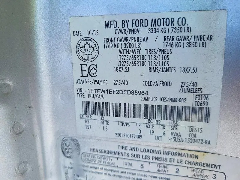2013 FORD F150 SUPERCREW  