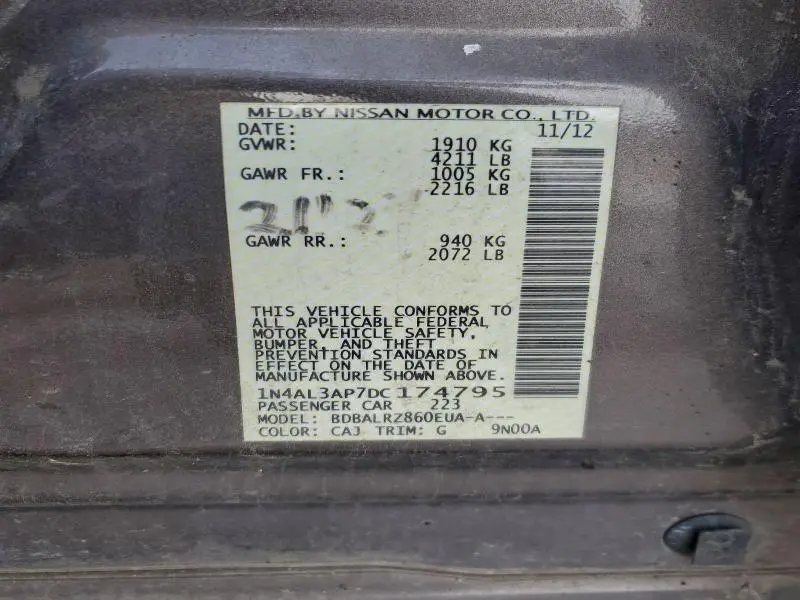 2013 NISSAN ALTIMA 2.5  
