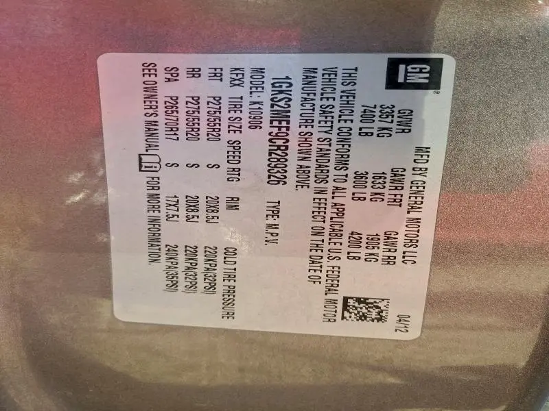 2012 GMC YUKON XL DENALI  