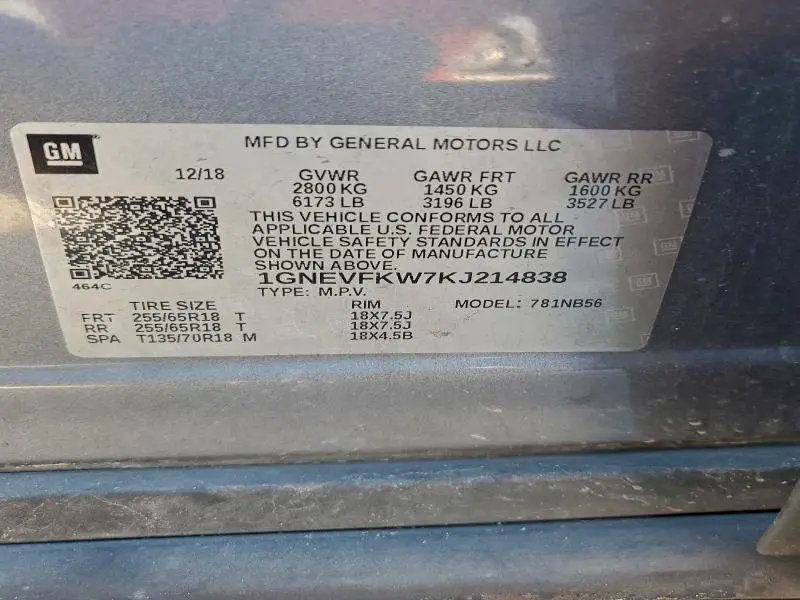 2019 CHEVROLET TRAVERSE LS  