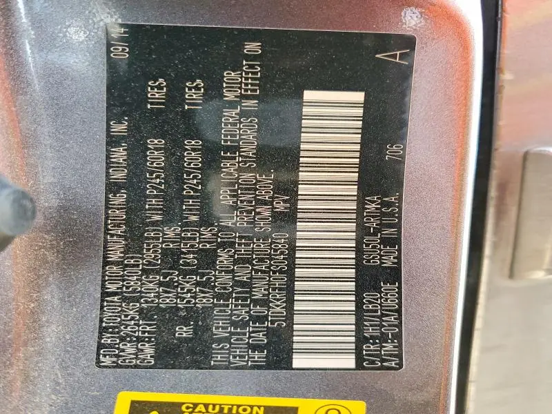 2015 TOYOTA HIGHLANDER XLE  