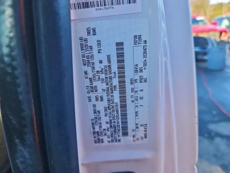 2013 FORD ECONOLINE E250 VAN  