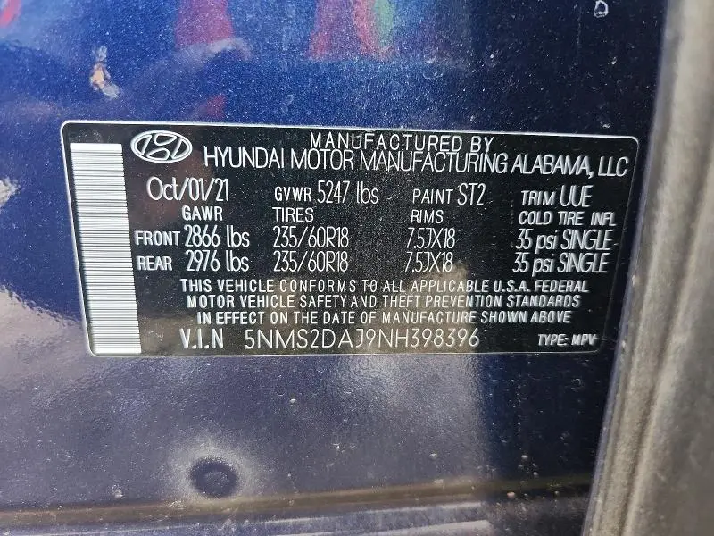 2022 HYUNDAI SANTA FE SEL  