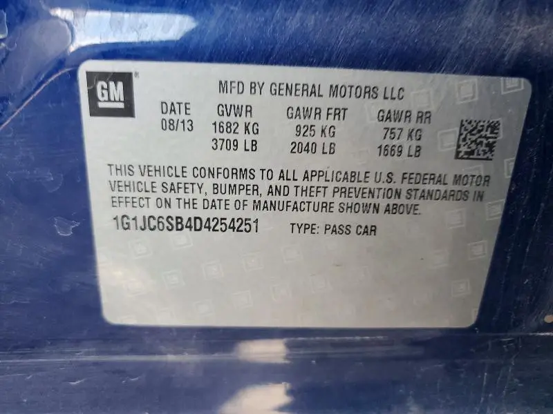 2013 CHEVROLET SONIC LT  