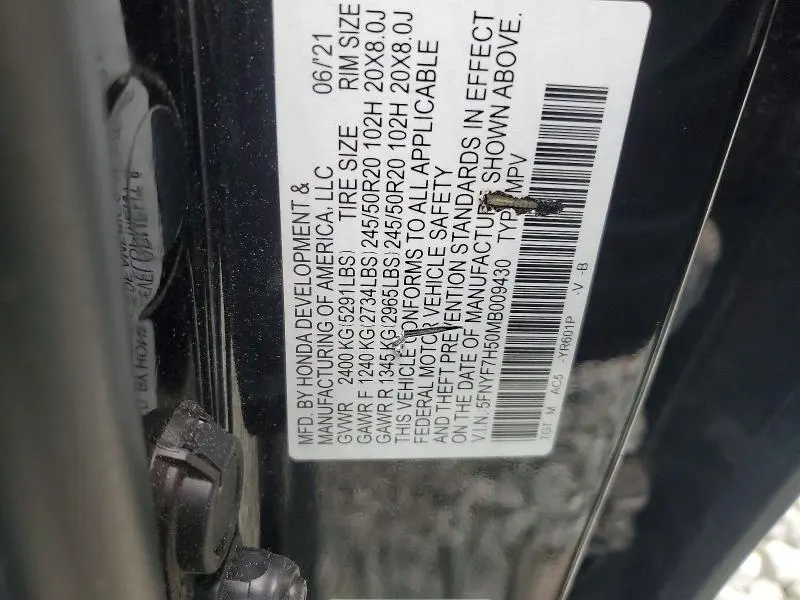 2021 HONDA PASSPORT EXL  