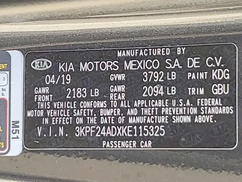 2019 KIA FORTE LXS  