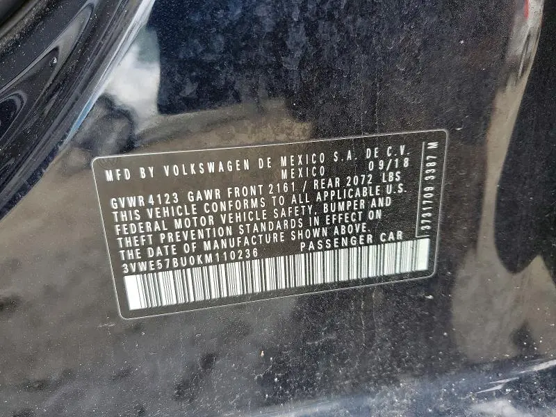 2019 VOLKSWAGEN JETTA SEL  