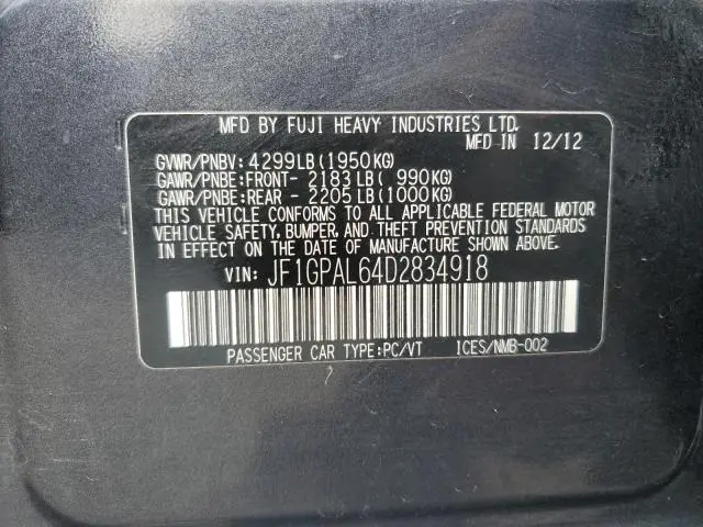 2013 SUBARU IMPREZA SPORT PREMIUM  