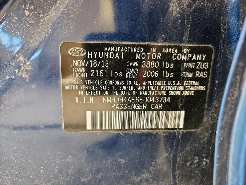 2014 HYUNDAI ELANTRA SE  