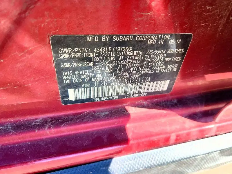 2019 SUBARU CROSSTREK LIMITED  